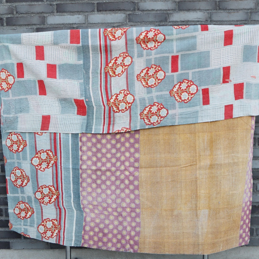 Kantha Tæpper håndlavet unika fra Indien