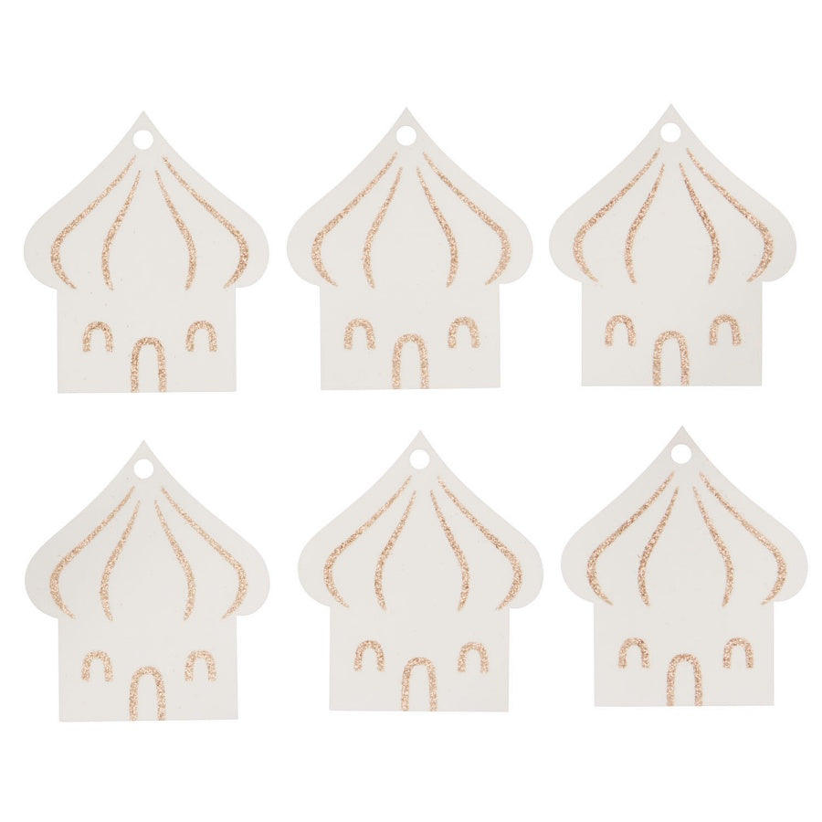 Gavemærker Gift Tags med små hvide huse fra Bungalow