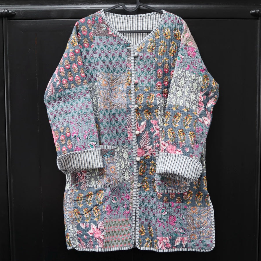 Lulu Long Jacket vatteret jakke i bomuld fra Wauw