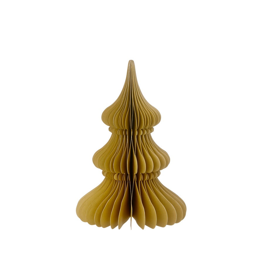 Folde juletræ Honeycomb Tree Noble i Guld Okker farve fra Bungalow