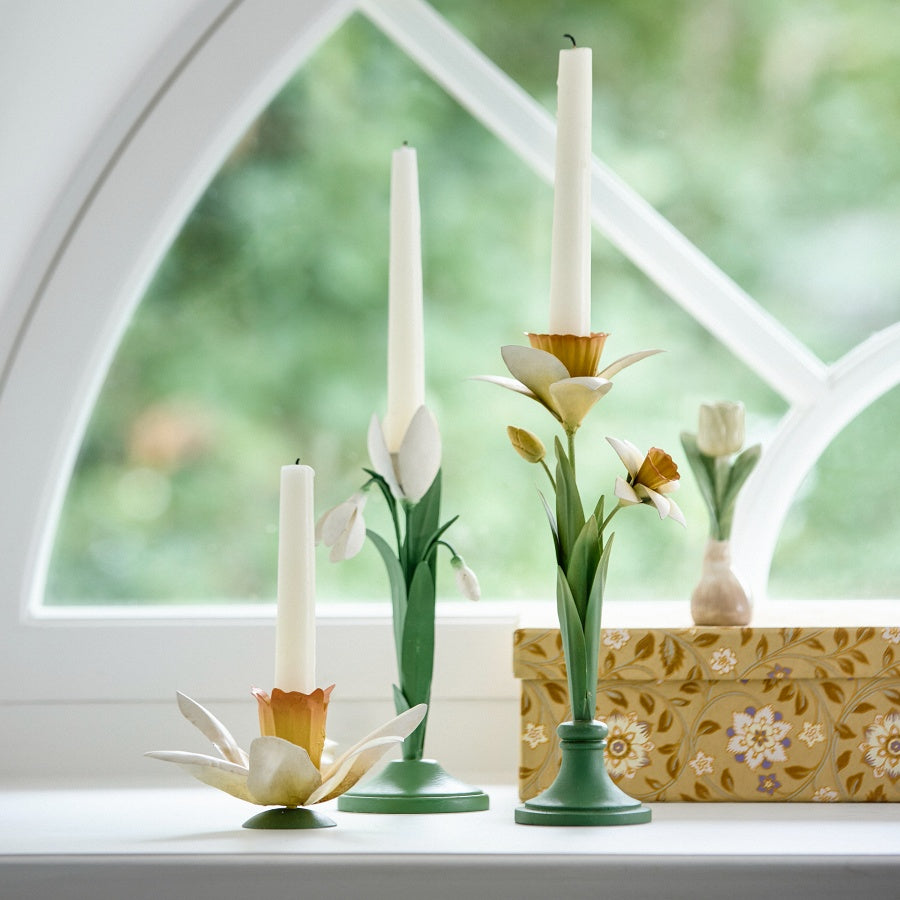 Lysestage Påskelilje Daffodil Head i metal fra Bungalow