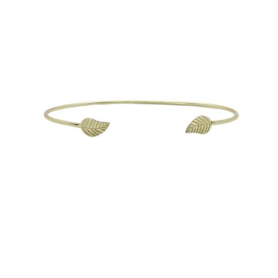 Armring med Blad i enderne fra byKrings egen smykkelinje