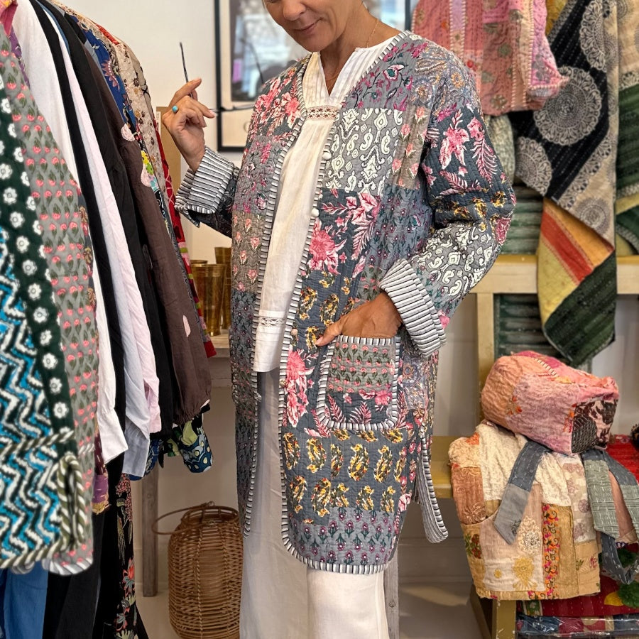 Lulu Long Jacket vatteret jakke i bomuld fra Wauw