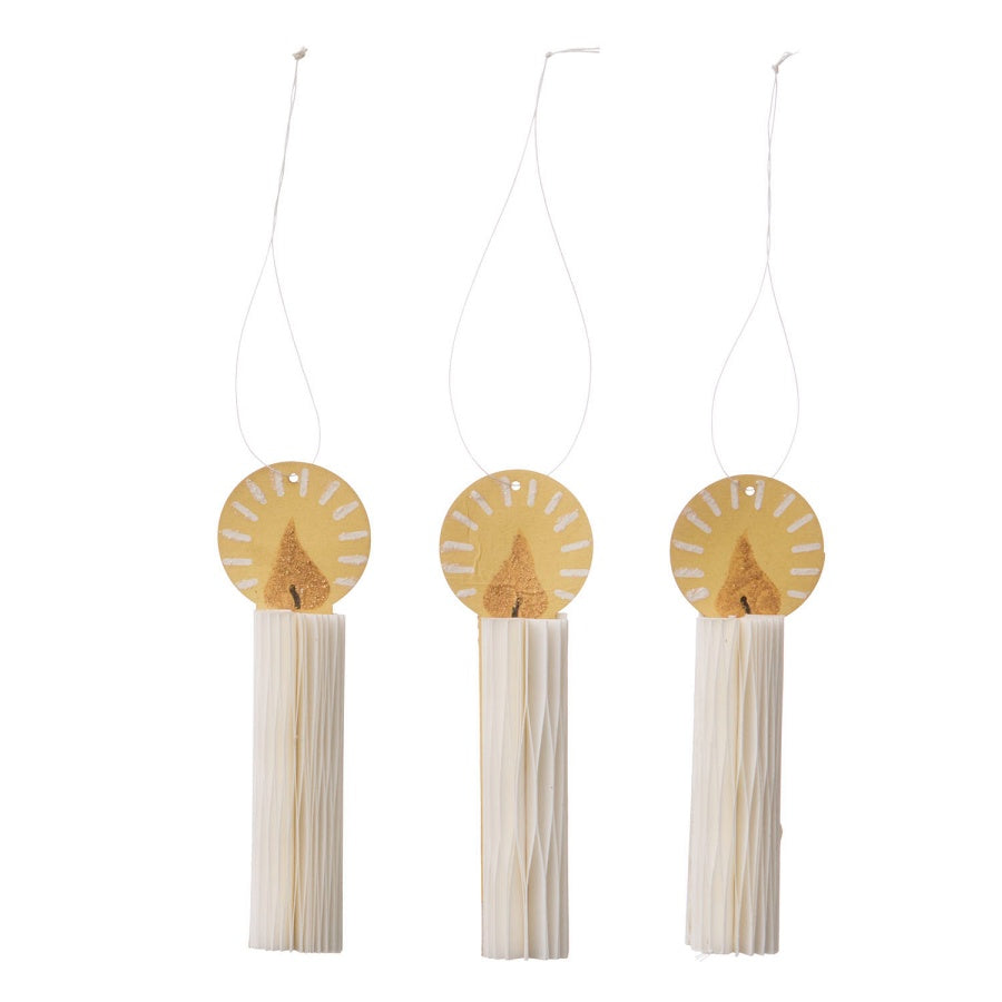 Papirsfoldede lys Honeycomb Candles 3-pak fra Bungalow