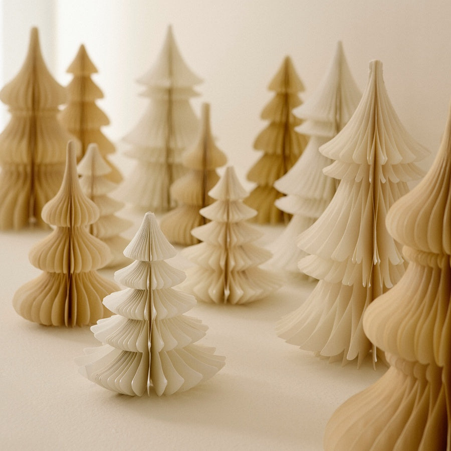 Folde juletræ Honeycomb Tree Noble i Guld Okker farve fra Bungalow