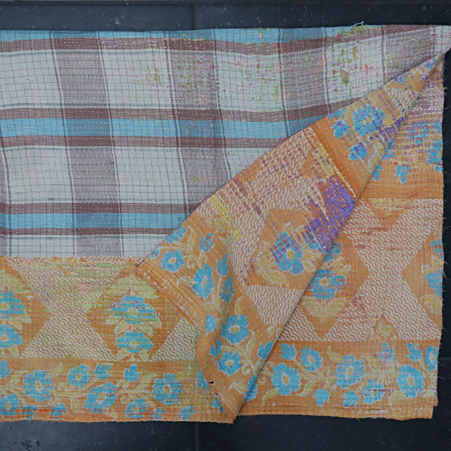 Kantha Tæpper håndlavet unika fra Indien