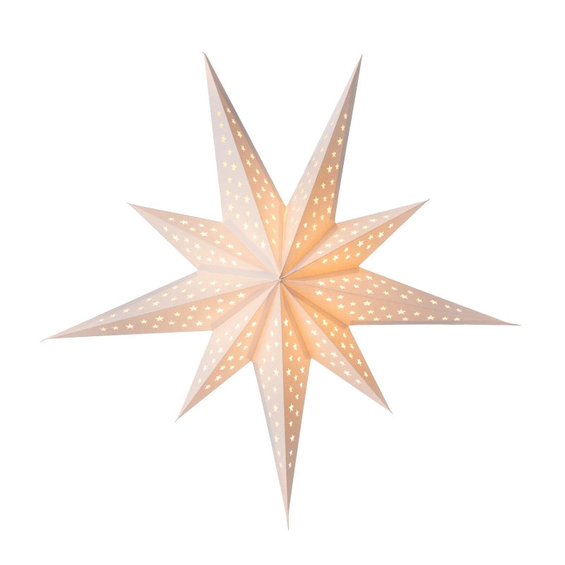 Papir Stjerne Twinkle White 60 cm fra Bungalow