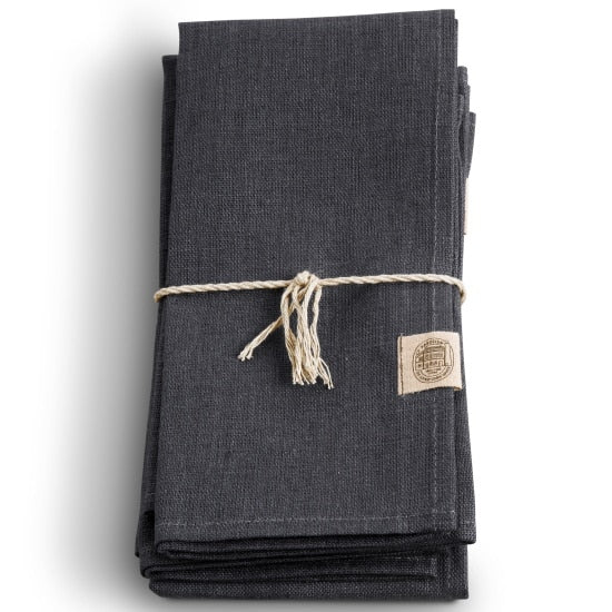 Hør servietter i mørkegrå