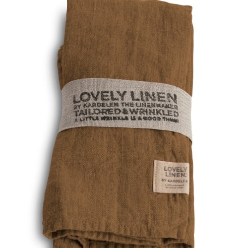 Serviet i vasket hør i Almond