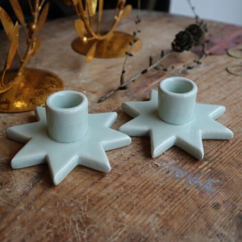 Stjernelysestage i grøn