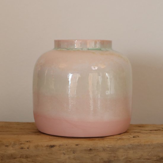Stor vase lyserød:sart grøn
