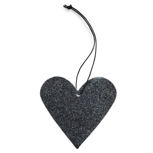 glitter heart, black