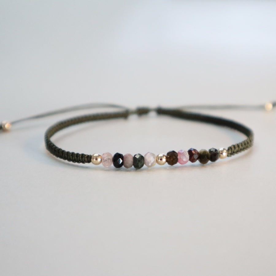 håndknyttet armbånd oliven med turmalin 2