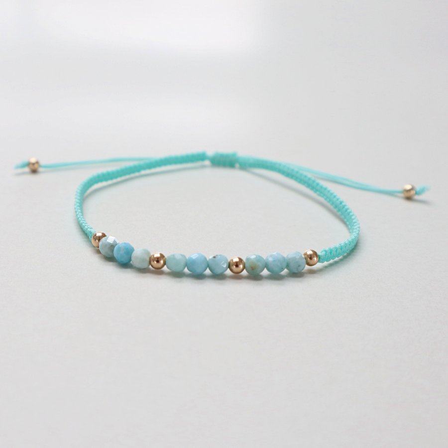 håndknyttet armbånd turkis med lamaris