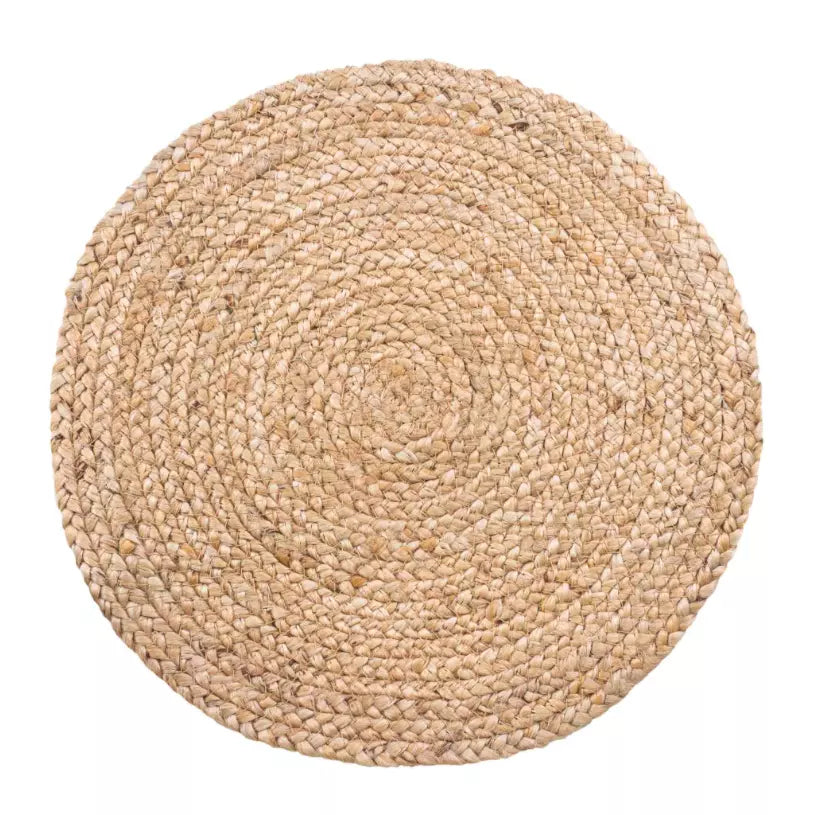 Runde Dækkeservietter i flettet jute fra Nordic House