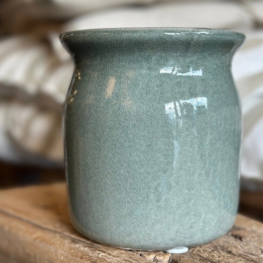 Luna Krukke i Grå/Grøn keramik fra Chakar