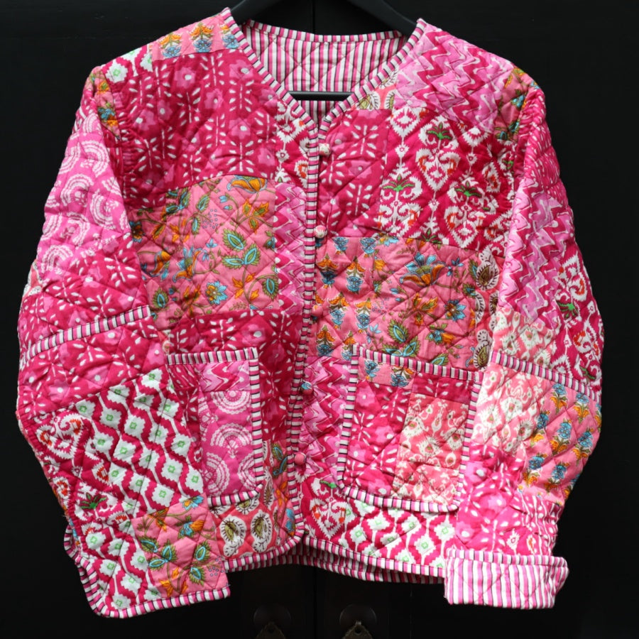 Lulu Jacket vatteret patchwork jakke i bomuld fra Wauw