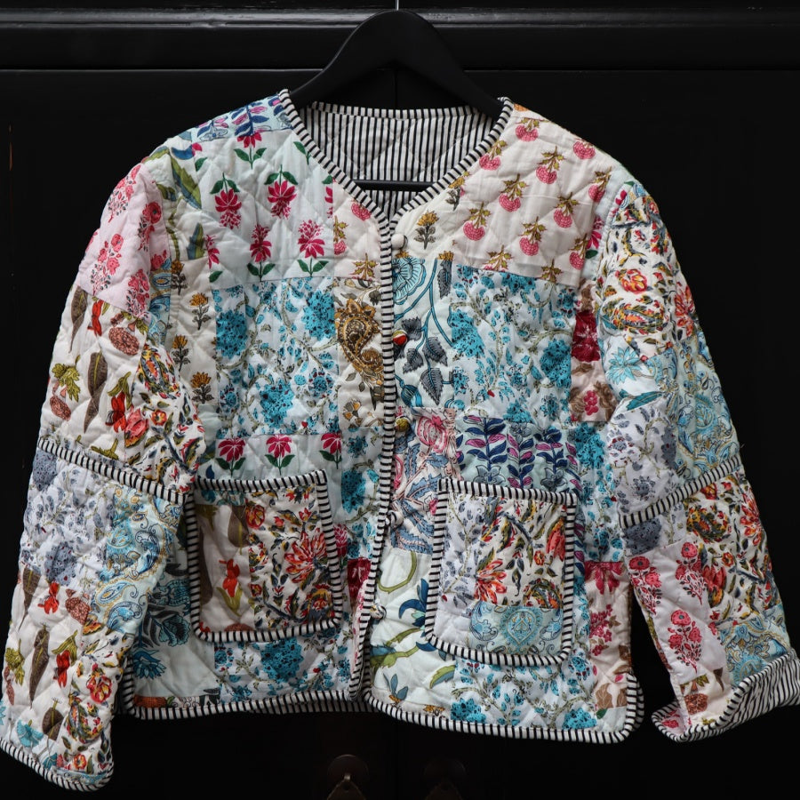 Lulu Jacket vatteret patchwork jakke i bomuld fra Wauw