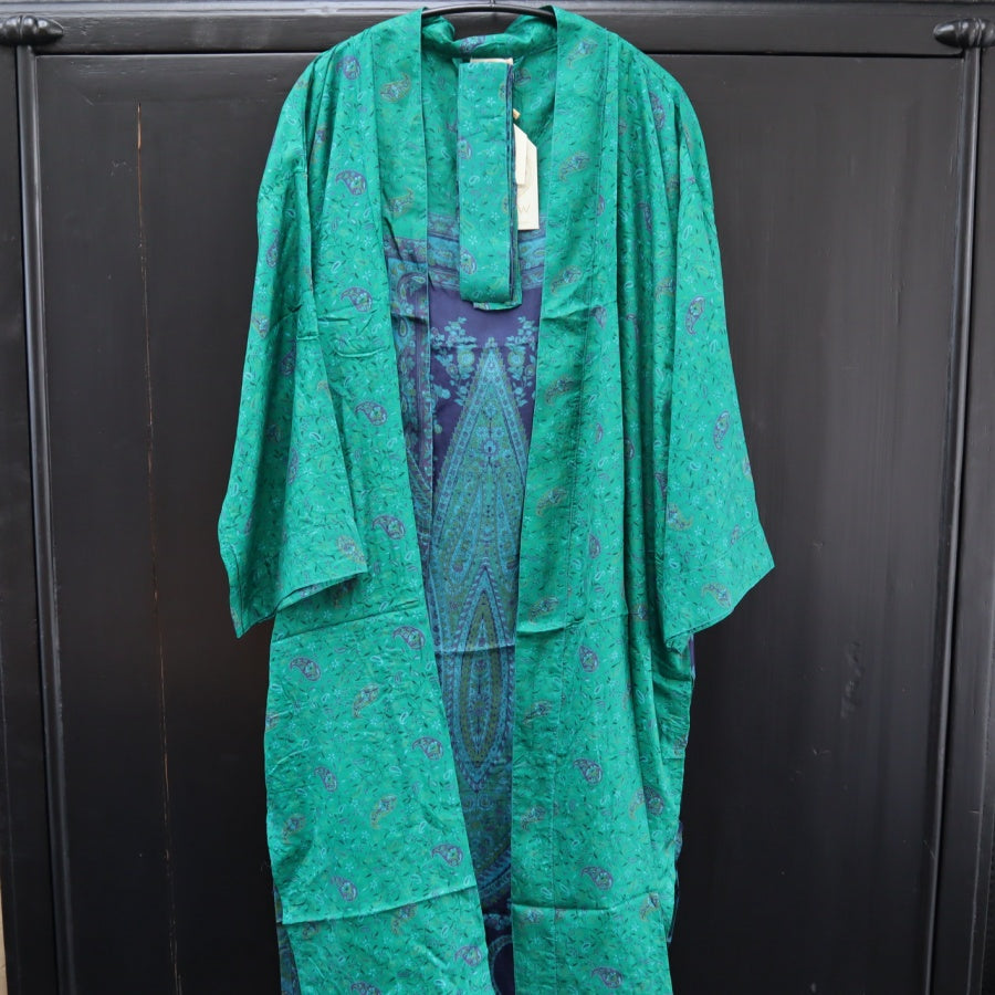 Kort Vintage Silke Kimono fra WAUW