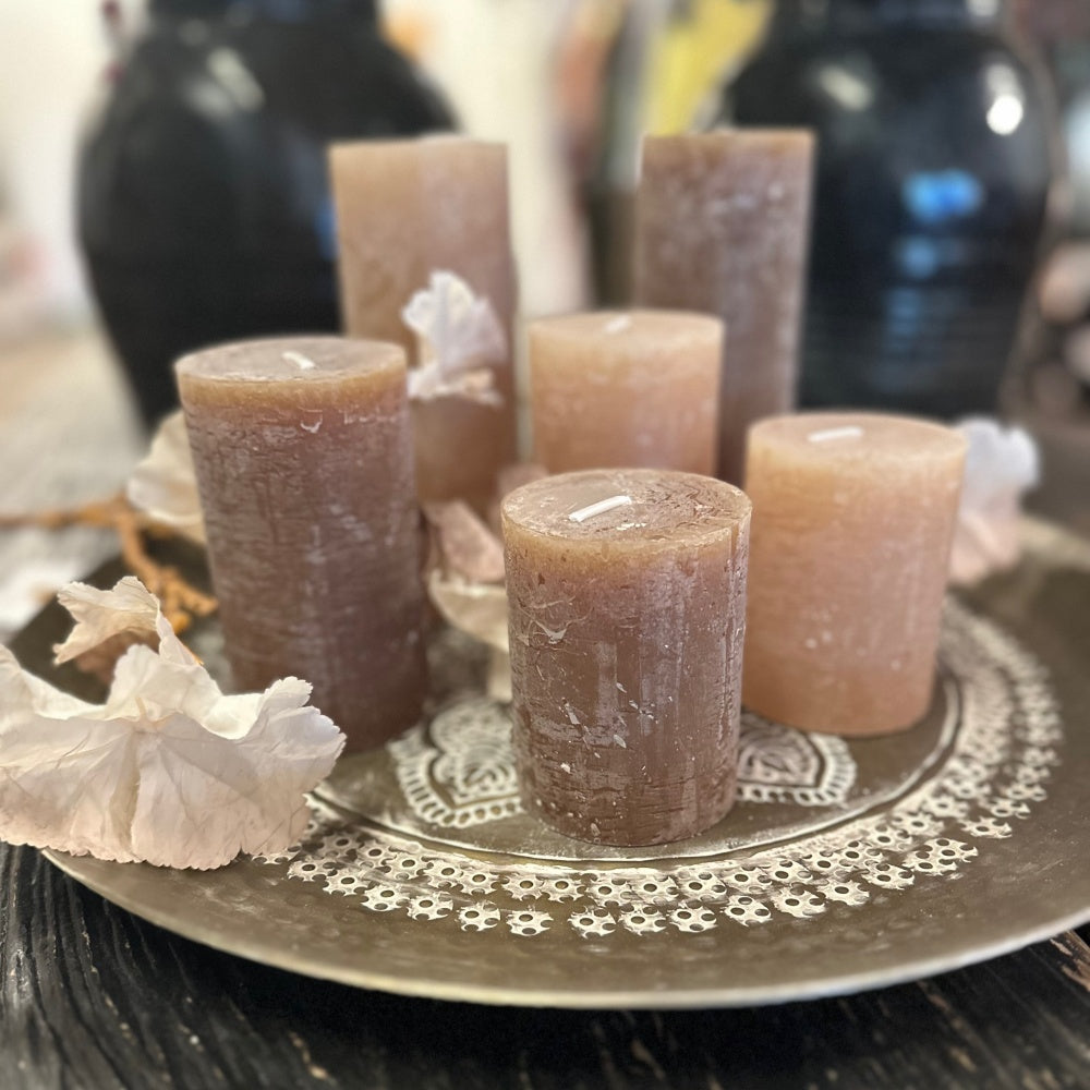 Rustikke bloklys Pillar Candle fra Bungalow
