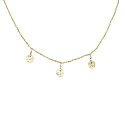 Forgyldt kæde med rundt vedhæng