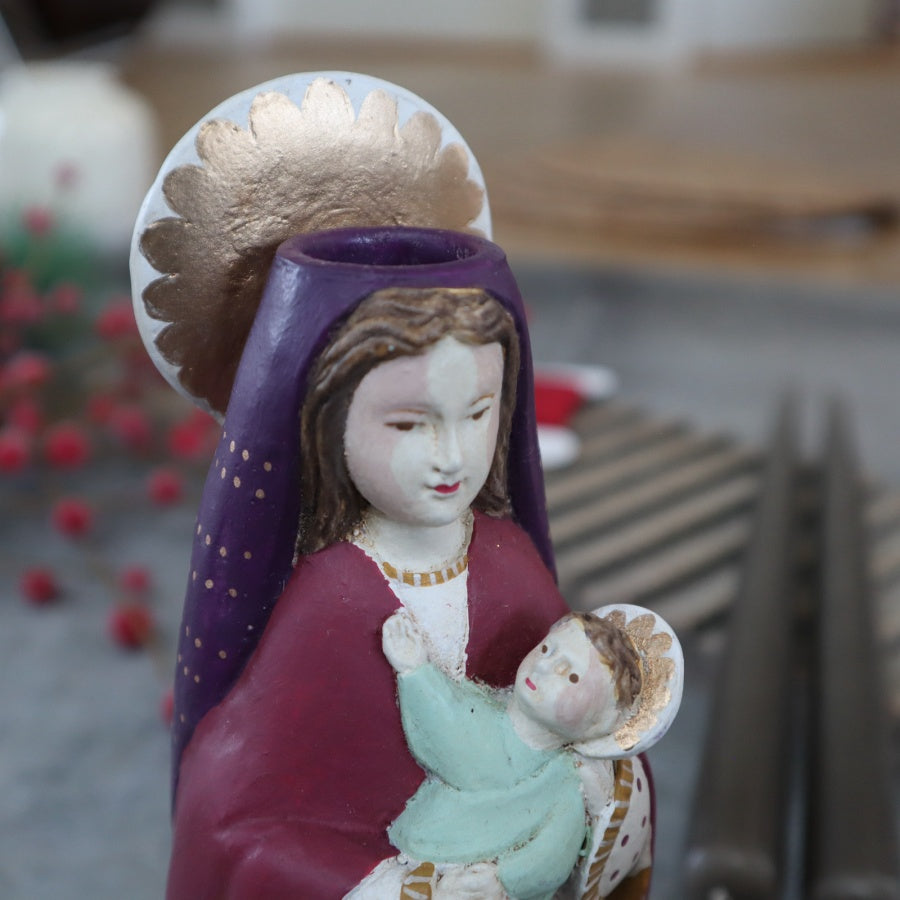 Lysholder Mary Ruby håndmalet i smukke farver fra Bungalow