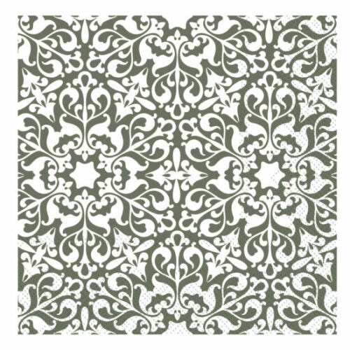 Papirsservietter med olivenfarvet mønster